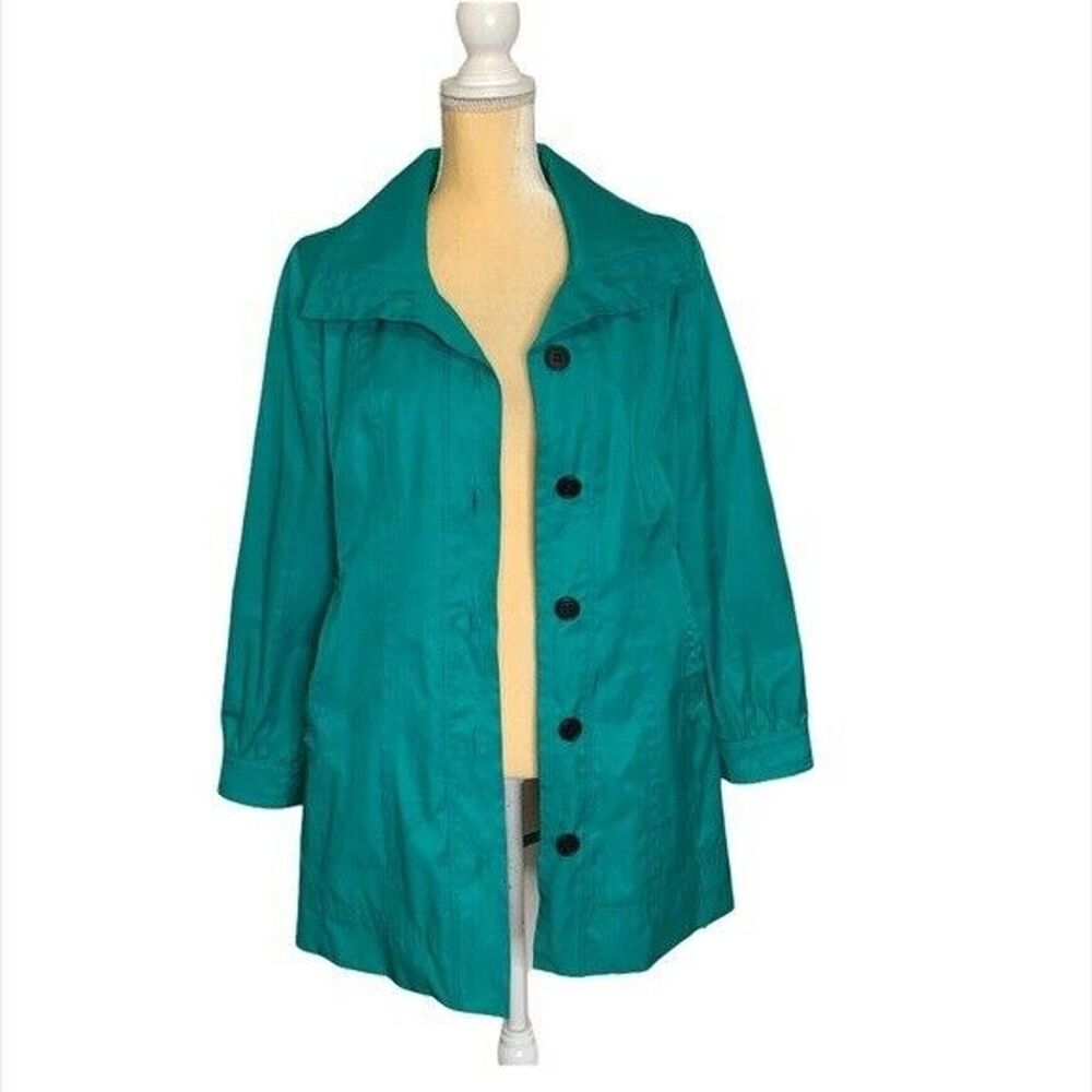 Marc New York Womens Trench Jacket Coat Green Size M - Picture 11 of 16